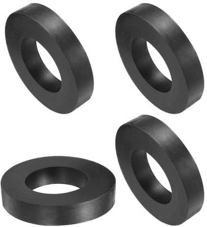 QUARKZMAN 4 Stück Gummi Unterlegscheiben Gummispacer Distanzhülsen 50mm OD 26mm ID 10mm Höhe Runde Antivibrations Spacer Gummibuchsen Dichtungen Dicke Gummischeiben für Haus Auto Zubehör