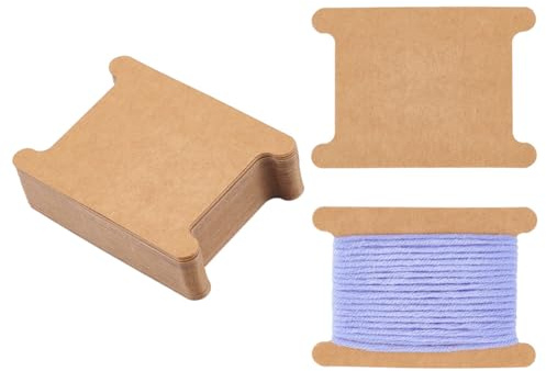 PH PandaHall 50pcs Farbband Aufbewahrung Farbband Spulen Floss Bibbon für Fadenhalter Leere Karton Garnspule für Kreuzstich Handwerk DIY Nähen 8,9x6,4 cm
