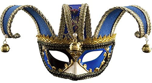 Tsffae Masque De Mascarade Vénitien Demi-Visage Masque De Bouffon Masque pour Les Yeux pour Hommes Femmes Halloween Carnaval Spectacle Fête Cosplay Costume Accessoire De Déguisement