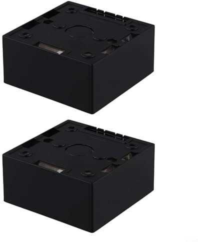 Ethernet-Frontplatten-Montagebox für Kabelmanagement, einfache Installation, 86 mm x 86 mm x 40 mm (schwarz, 2 Stück)