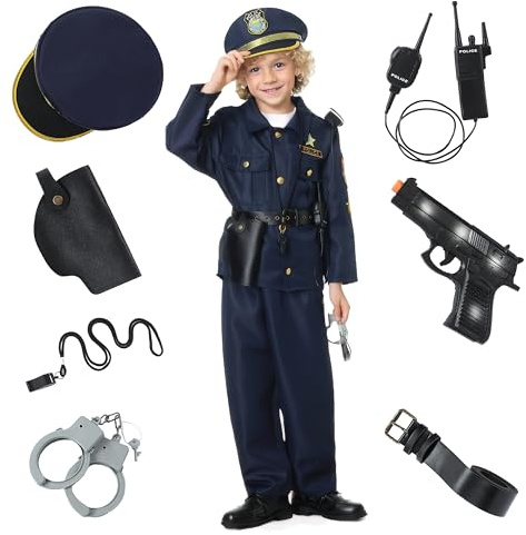 Seawhisper Polizei Kostüm Kinder Jungen Polizist Polizeikostüm Karneval Faschingskostüme 104 110