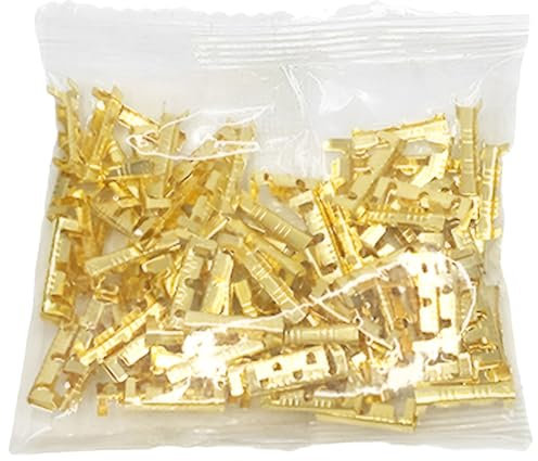 Wjelet 100 connettori a crimpatura in ottone, connettori per cavi, connettori a scatto, morsetti elettrici, 0,5 – 1,5 mm², per connessioni sicure in auto, applicazioni domestiche e industriali