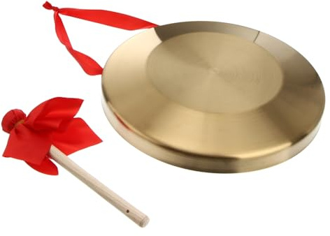 FUNOMOCYA Gong De Ópera Chino De 32 Cm Mazo, Instrumento De Percusión Cordón Para Colgar, Adecuado Para Niños y Ambientes Domésticos