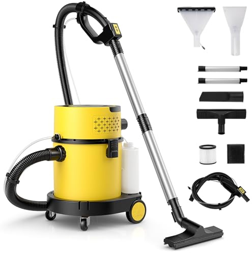 RELAX4LIFE Aspiratore per Liquidi/Polvere 1200W, Aspiratore Industriale, Potente Aspirazione, Funzione Soffiatore, Serbatoio 17L, Filtro HEPA & a Schiuma, con Tubo di Aspirazione+Estensione, 9 Accesso