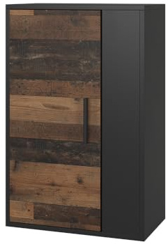 Vicco Hängeschrank Berno, Schwarz/Oldstyle, 50.1 x 78.4 cm | mit 2 Fächern, zur Wandmontage geeignet für vielseitige Aufbewahrung