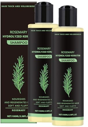 Rosmarin-Haarwuchs-Shampoo für Frauen und Männer, Natürliches verdickendes und stärkendes Shampoo mit hydrolysiertem Keratin gegen dünner werdendes Haar und Haarausfall
