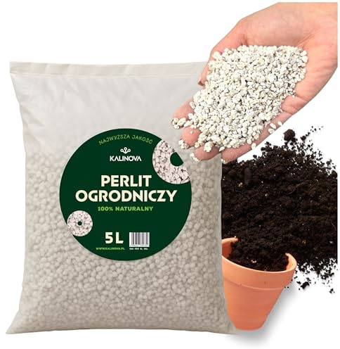 Perlite für Pflanzen zur Boden Substratverbesserung - Bodenverbesserung - Feuchtigkeitsspeicher Substrat - Ideal für Garten & Zimmerpflanzen 5L KALINOVA