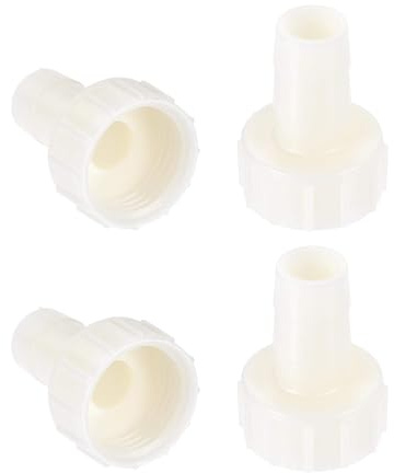 TA-VIGOR ABS Hose Barb Fitting Coupler, 12mm Barb G1/2 Female Thread Pipe Fitting Adapter, Hose Pipe Barb Tail Connector for Garden Plumbing Air Water Oil (White, 4PCS)