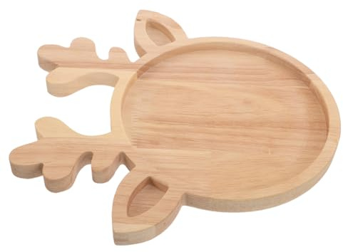 AUTSUPPL Plateau de Service en Matière Naturelle Motif Renne de Noël Plateau Apéritif Festif pour Fromages Snacks et Desserts Polyvalent pour Célébrations et Usage Quotidien