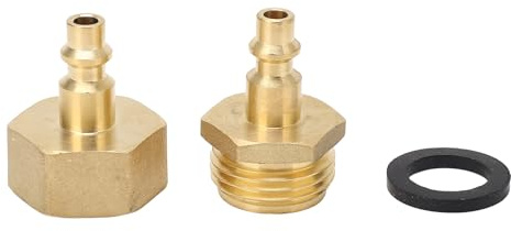 Klanata Ausblasadapter für Sprinkleranlagen – 1/4 Zoll Schnellanschlussstecker auf 3/4 Zoll Gartenschlauchgewinde – Zum Überwintern von Sprinkleranlagen, Wohnmobilen und Booten