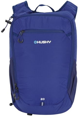 Husky Fahrradrucksack 20L – Leichter, Robuster & Wasserdichter Outdoor-Rucksack mit Viel Stauraum, Komfortsystem & Regenhülle für Radfahren, Trekking, Wandern & Reisen (Peten, Blau)