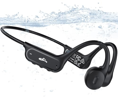 Cuffie da nuoto, a conduzione ossea, impermeabili IP68, Bluetooth 6.1 e MP3, due modalità con lettore MP3, memoria da 32 GB, auricolari sportivi senza fili, per corsa, ciclismo, fitness