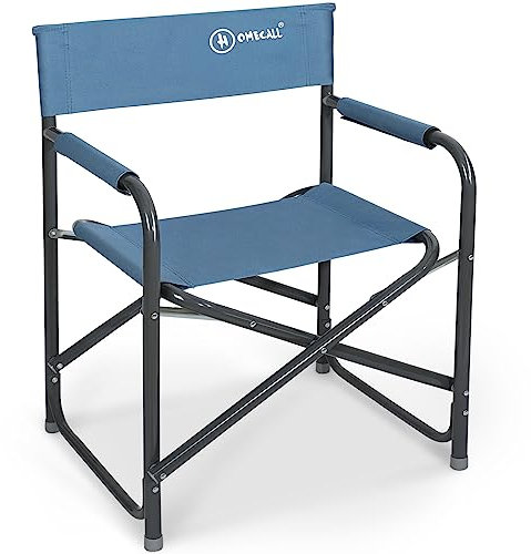 Homecall Camping-Klappstuhl aus Stahl mit Rückenlehne - (Blau)