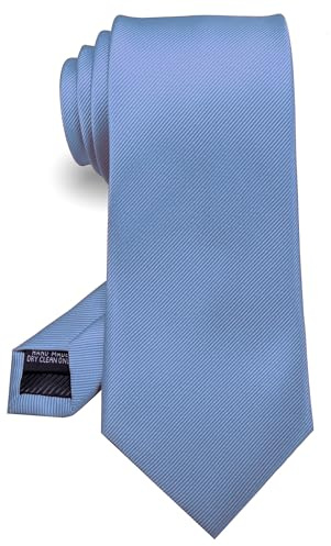 RBOCOTT Silk Baby Blue Tie Business Wedding Formal Necktie for Men (Light Blue)