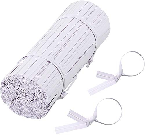Boao 1000 Pieces Bread Twist Ties Paper Craft Candy Flower Ties for Bags Binding 4 inch (White)
