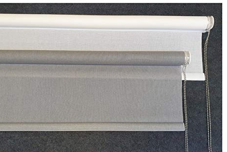 MadeInNature Rollo, lichtdurchlässig, verschiedene Breiten, Design und hohe Qualität, Tür für Fenster, Veranda, maximale Höhe 250 cm, grau oder weiß, Metallkette (weiß, Breite 2 m)