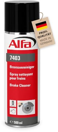 Alfa 6X Bremsenreiniger 500 ml Profi-Qualität Premium-Reiniger Bremsen Spray kraftvoll rückstandsfrei gegen Öle Fette Harze - Made in Germany