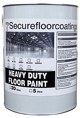 Secure Floor Coatings 5L Heavy duty Paint suitable for Concrete floors, Wood, Metal For Driveways, Sheds, Warehouses (Mid Grey)