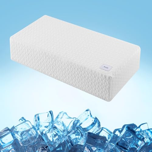 HARBOREST Ice Cube Cooling Pillow for Side Sleepers Memory Foam Side Sleeper Pillow Support Head & Neck for Pain Relief，12x24x5