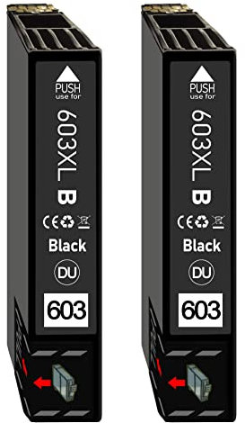 603 XL Multipack für Epson 603XL Druckerpatronen für Epson Expression Home XP-2100 XP-2150 XP-3150 XP-4100 XP-4150 XP-2155 XP-3155 XP-4155 Workforce WF-2810 WF-2820 (2er nur Black)