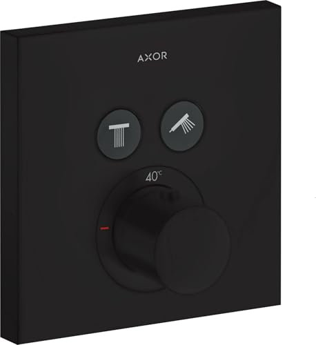 hansgrohe AXOR Starck ShowerSelect Square Thermostat Unterputz für 2 Verbraucher, 36715670, Farbe: Mattschwarz