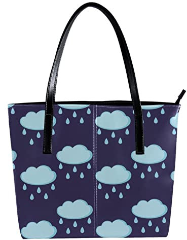 Niedliche pralle blaue Regenwolke Schultertasche Leichte Freizeit Schultasche Lehrer Tasche Handtasche Geldbörse, Mehrfarbig