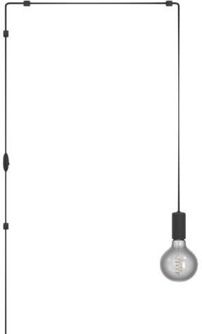 Eglo Pinetina - Lampada a sospensione, portalampada con cavo e spina, lampadario per tavolo da pranzo, per sala da pranzo in metallo nero, attacco E27