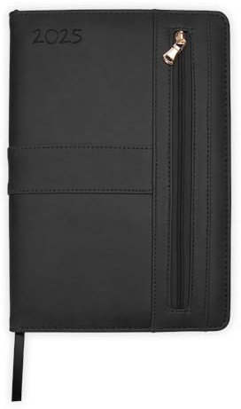 Trötsch Wochenplaner A5 mit Tasche Schwarz 2025: Wochenterminer