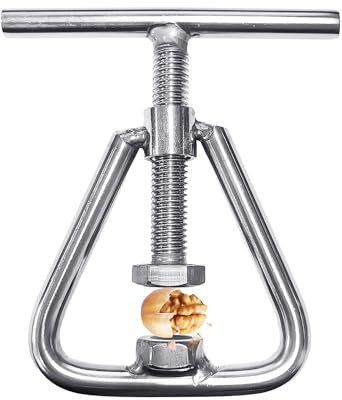 ECHOLOCATE 1 cascanueces de acero inoxidable, cascanueces de acero inoxidable, picadora de nueces, abridor de botellas de castaño, abridor de nueces multifuncional