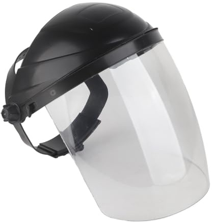 Gesichtsschutzmaske, Hochsichtbare Linse, Flexibler, Bequemer Visier-Augenschutz mit Transparenter Sichtdimension Zum Schweißen und Schleifen (BLACK)