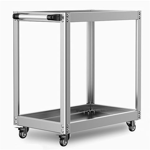 Stainless Steel Utility Cart Rolling Tool Cart, Metal Heavy Duty Mechanic Cart with Wheels, Large-capacity Tool Organizer Workshop Trolley, for Mechanics/Garage/Warehouse/Repair Shop