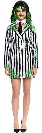 Partilandia Disfraz de Fantasma de traje a rayas para mujer (Talla M)