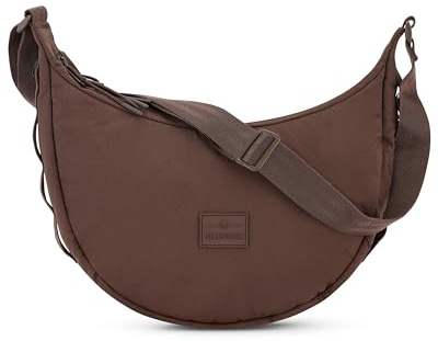 Johnny Urban Bolso Bandolera Mujer Hombres Marrón - Kaia Medium - Puffer Moon Bag - Bolso Riñonera de Media Luna - Correa Ajustable - Repelente al agua