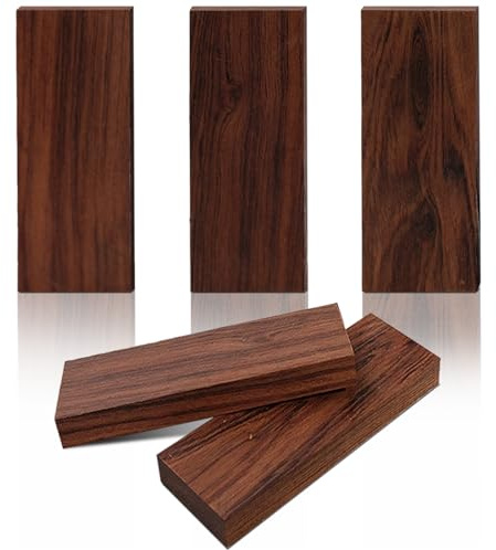 TANEMUDO 5 Pcs Ironwood Knife Handle Scales for Knife Making Natural Wood Knife Handle Material (5.11 x 1.77 x 0.51 Inches)