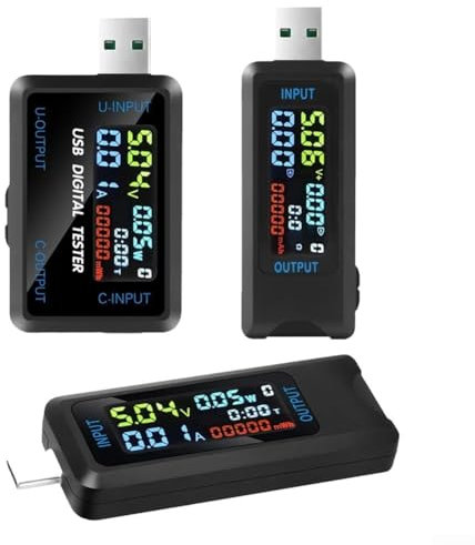 USB C Tester Power Meter,DC 4.5~36V Digital Voltage Current Meter With IPS Color LCD Screen For Batteries,Mobile Phones(USB+Type-C)