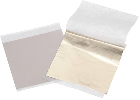 QUARKZMAN 200 Pz di Fogli di Foglia, 3.5 x 3.5 Fogli di Foglio per Artigianato Fai-da-Te, Pittura, Unghie in Resina, Decorazione di Mobili (Oro Chiaro)