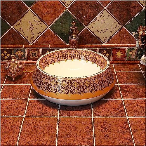 asdchZen Lavabo Moderno sobre Encimera, Lavabo De Tocador Azul, Lavabo Artístico, A, B