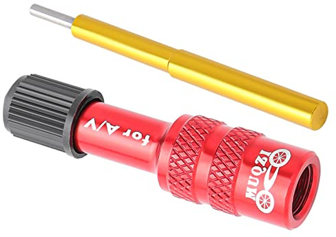 predolo Fahrrad-Ventiladapter für Vorderradgabel, Luftgabel-Adapter für Federgabel, ROT