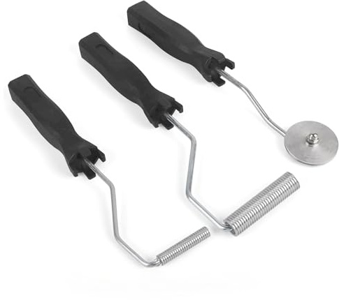 Kit de herramientas de rodillo de fibra de vidrio de 3 piezas, herramienta de paleta de burbujas de fibra de vidrio de aleación de aluminio FRP forma rodillo de laminación Kit para dispositivo de