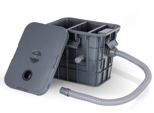 YUCHENGTECH Bac à Graisse Sous Evier PP 22L 37x27x30cm | Capacité 22L, PP, Installation Sous évier, Usage Restaurant/Cuisine, Séparation Graisse