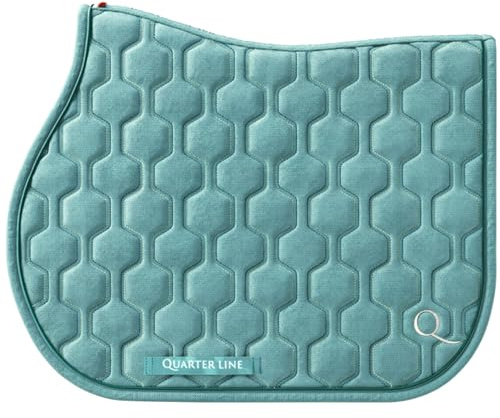 QUARTERLINE Premium Satteldecke für Pferde - Honney Comb Collection | Dressur & Springen | Atmungsaktiv, Stoßdämpfend, Elegante Farben, Pflegeleicht (Jadeit Jump)