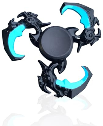 ZEXIJOW Fidget spinner per bambini e adulti,Giocattolo antistress sensoriale con design in cristallo,Silenzioso e di alta qualità,Perfetto come regalo per l'ufficio o la scuola,Blu