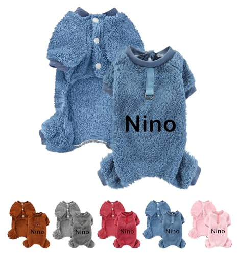 Personalisierte Plüsch Hundepullover mit Individuellem Text, Warmes Hundepulli für Hunde, Geeignet für Welpen, Kleine Und Mittelgroße Hunde Marineblau XS