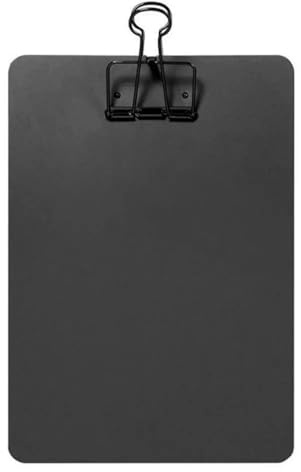 Porte-Bloc En Panneau Rigide Fournitures de bureau Menu Porte-documents Porte-bloc-notes Format A5 en métal Chemises classement(Black)