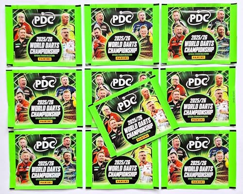 Darts PDC World Championship 2026-10 Tüten mit je 5 Stickern NEU