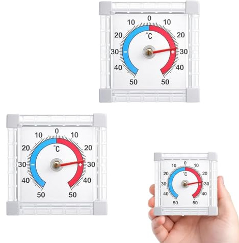 2PCS Outdoor Thermometer,Self-Adhesive Outdoor Thermometers Weatherproof, Accurately Measure Temperature,Clear & Protective Design,Measurement Range -50 ℃ To 50 ℃,Suitable For Window And Outdoor Use