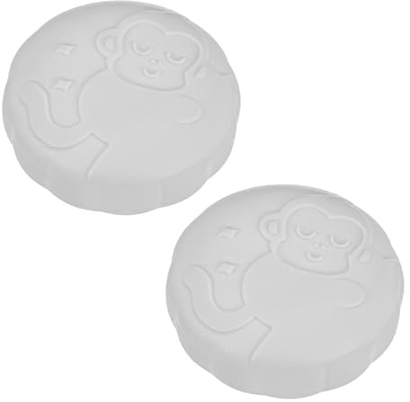 M METERXITY 2-Pack Silicone Pot Lid Covers, 1.1 ID Universal Pot Lid Top Knob Heat Resistant Handle Caps for Kitchen Cookware, Non-Slip Safe Hold Grip Protectors [Gray, Primate Style]