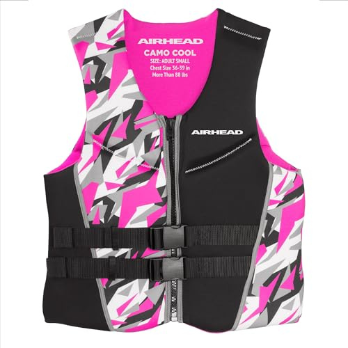 Airhead Women’s Camo Cool Neolite Flex Kwik-Dry Life Jacket, US Coast Guard Approved Pink Small
