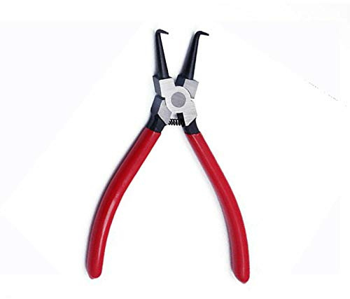 BE-TOOL Circlip Pliers 6 150MM Bent Nose Plier C Clip Remover Tool for Vehicle Manufacturing and Machinery Industry Red (Internal Bent)