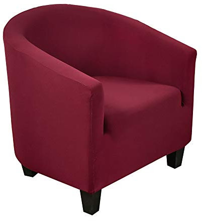 C/N Armchair Cover Tub Chair Cover Armchair Cover Club Chair Cover Elastic Chair Cover, Weinrot